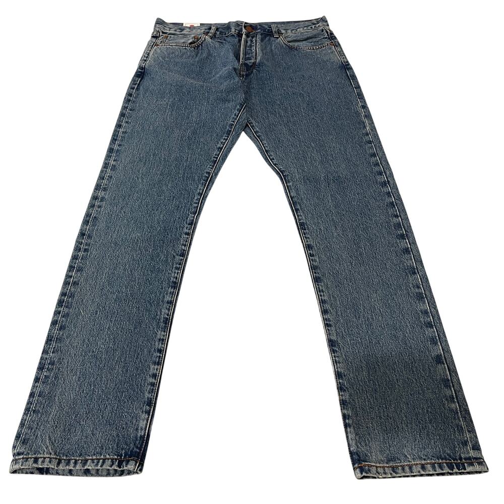 15-10 HAN KJOBENHAVN NWT $240 Selvage Denim Taper Jeans Stone Wash Size 34